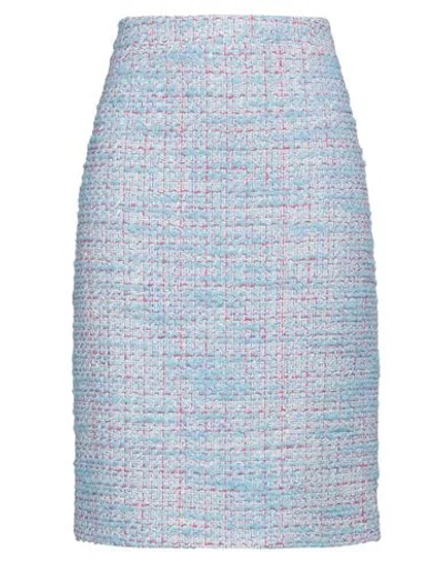 Boutique Moschino Woman Midi Skirt Azure Size 6 Acrylic, Polyester, Wool, Cotton, Polyamide In Blue