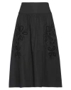 Boutique Moschino Woman Midi Skirt Black Size 6 Cotton, Elastane