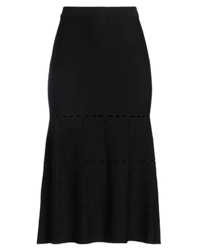 Boutique Moschino Woman Midi Skirt Black Size 8 Viscose, Polyamide, Elastane