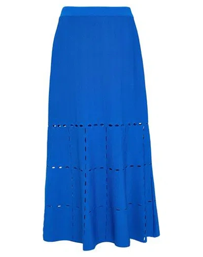 Boutique Moschino Woman Midi Skirt Bright Blue Size 4 Viscose, Polyamide, Elastane
