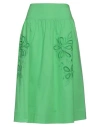 Boutique Moschino Woman Midi Skirt Light Green Size 12 Cotton, Elastane