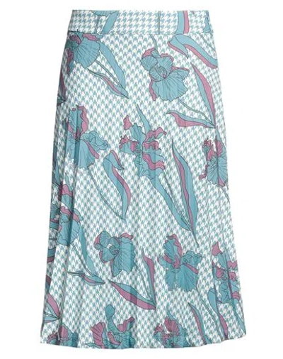 Boutique Moschino Woman Midi Skirt Pastel Blue Size 14 Polyester, Elastane In Gray