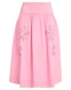 Boutique Moschino Woman Midi Skirt Pink Size 6 Cotton, Elastane