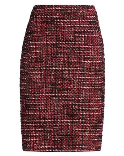 Boutique Moschino Woman Midi Skirt Red Size 14 Acrylic, Polyester, Wool, Cotton, Polyamide