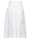 Boutique Moschino Woman Midi Skirt White Size 14 Cotton, Elastane