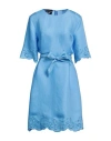 Boutique Moschino Woman Mini Dress Azure Size 14 Viscose, Polyester, Cotton In Blue