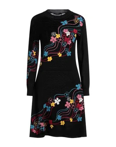 Boutique Moschino Woman Short Dress Black Size 10 Virgin Wool