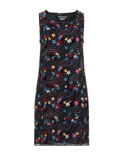 Boutique Moschino Woman Mini Dress Black Size 12 Viscose, Silk