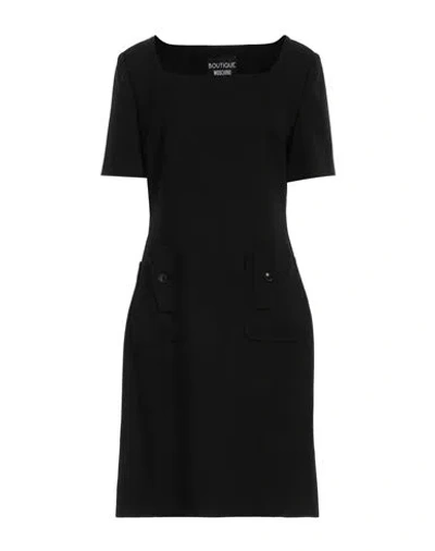 Boutique Moschino Woman Mini Dress Black Size 8 Polyester, Virgin Wool, Elastane