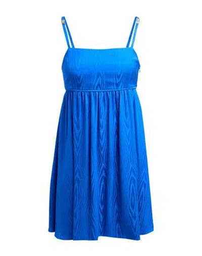 Boutique Moschino Woman Mini Dress Bright Blue Size 6 Viscose