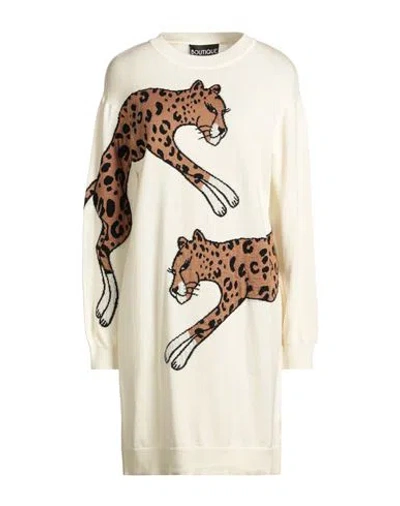 Boutique Moschino Woman Mini Dress Ivory Size 12 Virgin Wool, Acrylic, Polyamide, Mohair Wool In White
