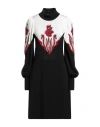 Boutique Moschino Woman Mini Dress Ivory Size 14 Virgin Wool In Multi