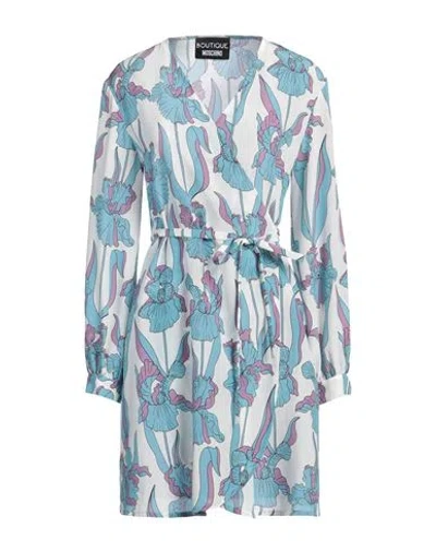 Boutique Moschino Woman Mini Dress Light Blue Size 6 Silk