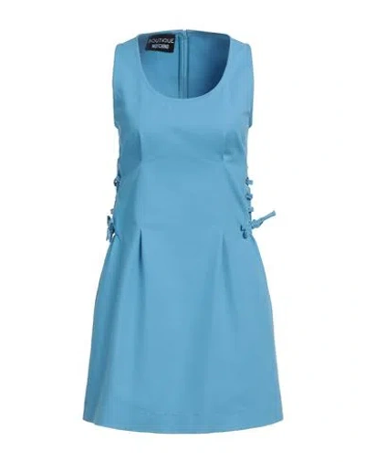 Boutique Moschino Woman Mini Dress Light Blue Size 8 Cotton, Elastane