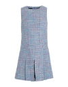 Boutique Moschino Woman Mini Dress Pastel Blue Size 6 Acrylic, Synthetic Fibers, Wool, Cotton, Silk In Blue