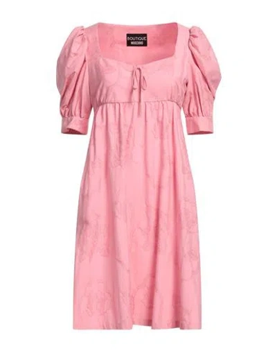 Boutique Moschino Woman Mini Dress Pink Size 6 Cotton, Viscose