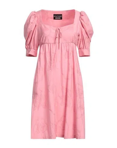 Boutique Moschino Woman Mini Dress Pink Size 10 Cotton, Viscose