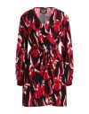 Boutique Moschino Woman Mini Dress Red Size 6 Silk In Multi
