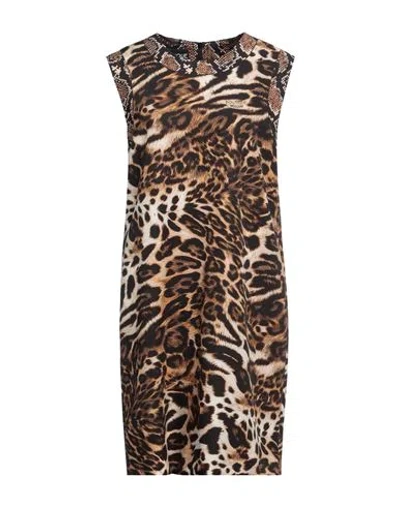 Boutique Moschino Woman Mini Dress Black Size 14 Polyester, Elastane In Beige