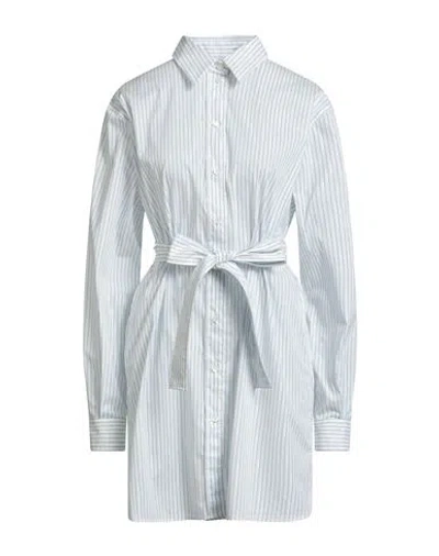 Boutique Moschino Woman Mini Dress Sky Blue Size 6 Cotton, Polyamide, Elastane, Polyester In White