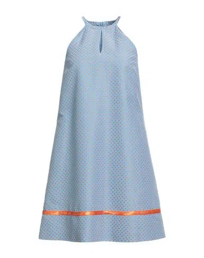 Boutique Moschino Woman Mini Dress Sky Blue Size 6 Polyester, Cotton