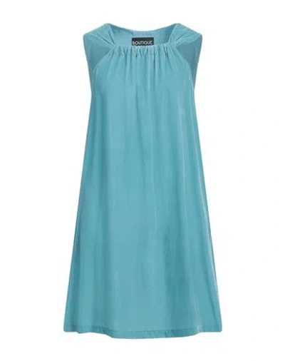 Boutique Moschino Woman Mini Dress Sky Blue Size 6 Viscose, Silk