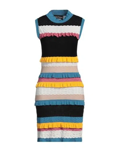 Boutique Moschino Woman Mini Dress Slate Blue Size 10 Virgin Wool, Polyamide, Elastane