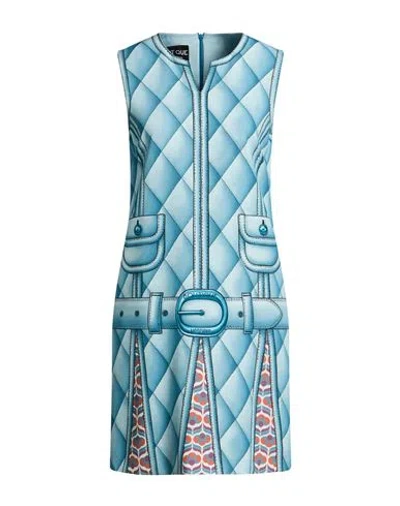 Boutique Moschino Woman Mini Dress Slate Blue Size 14 Polyester, Elastane