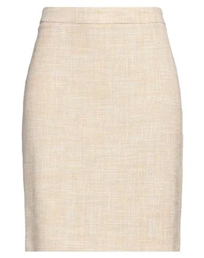 Boutique Moschino Woman Mini Skirt Beige Size 10 Cotton, Polyester
