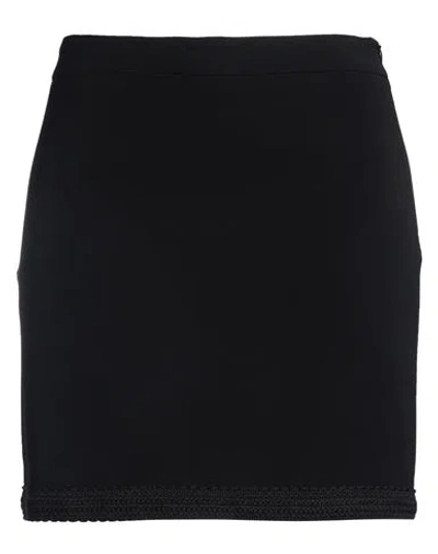 Boutique Moschino Woman Mini Skirt Black Size 12 Polyester, Elastane