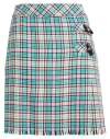 Boutique Moschino Checked Wool Wrap Skirt In Green