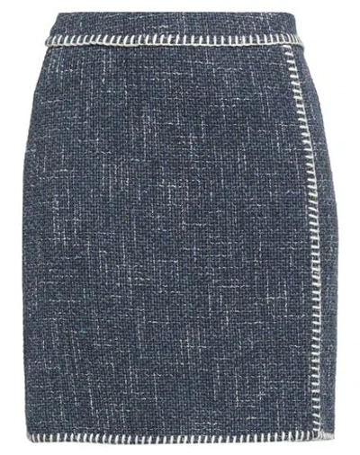 Boutique Moschino Woman Mini Skirt Navy Size 8 Cotton, Viscose, Polyamide