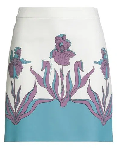 Boutique Moschino Woman Mini Skirt Pastel Blue Size 4 Polyester, Elastane