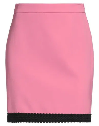 Boutique Moschino Woman Mini Skirt Pink Size 10 Polyester, Elastane