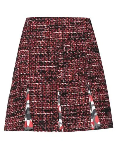 Boutique Moschino Woman Mini Skirt Red Size 10 Acrylic, Polyester, Wool, Cotton, Polyamide