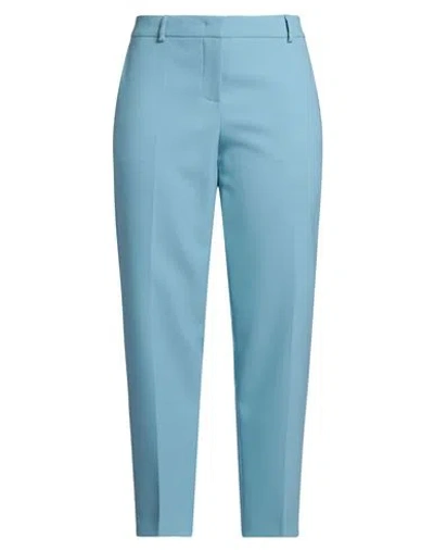 Boutique Moschino Woman Pants Azure Size 14 Polyester, Virgin Wool, Elastane In Blue