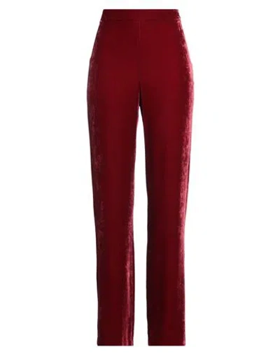 Boutique Moschino Woman Pants Burgundy Size 8 Silk In Red