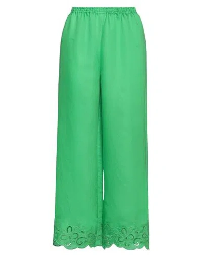 Boutique Moschino Woman Pants Green Size 10 Viscose, Polyester, Cotton