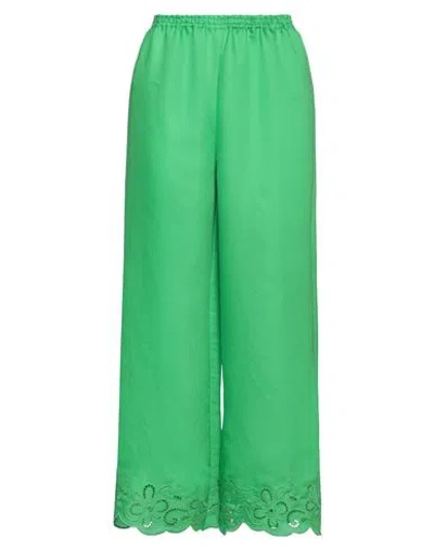 Boutique Moschino Woman Pants Green Size 12 Viscose, Polyester, Cotton