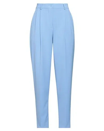 Boutique Moschino Woman Pants Light Blue Size 12 Polyester, Elastane