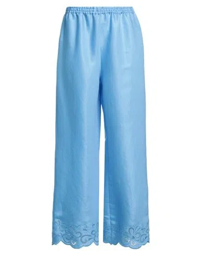Boutique Moschino Woman Pants Light Blue Size 8 Viscose, Polyester, Cotton