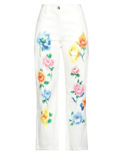 Boutique Moschino Woman Pants Off White Size 6 Cotton, Elastane