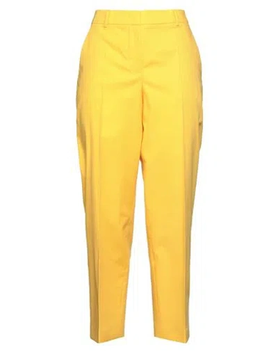 Boutique Moschino Woman Pants Yellow Size 6 Cotton, Elastane
