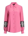 Boutique Moschino Woman Shirt Antique Rose Size 6 Acetate, Silk In Pink
