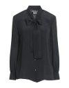 Boutique Moschino Woman Shirt Black Size 10 Acetate, Silk