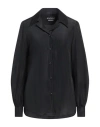 Boutique Moschino Woman Shirt Black Size 12 Acetate, Silk