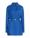 Boutique Moschino Woman Shirt Bright Blue Size 8 Viscose