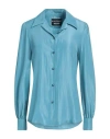Boutique Moschino Woman Shirt Deep Teal Size 8 Acetate, Silk In Green