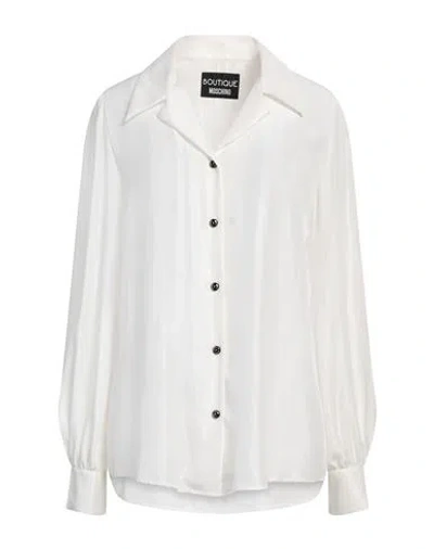 Boutique Moschino Woman Shirt Ivory Size 10 Acetate, Silk In White