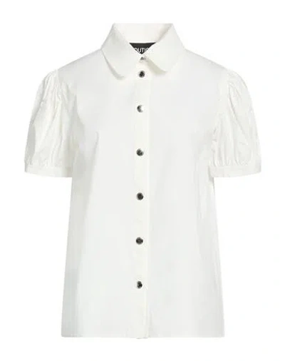 Boutique Moschino Puff-sleeve Button-up Shirt In Neutral